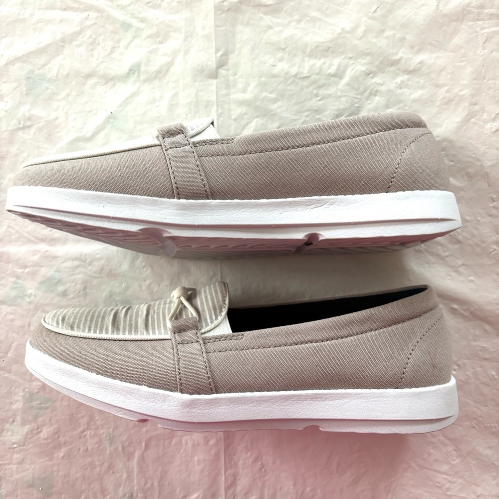 NWOT Island Surf Gray White FOM Gia Ortho Canvas Boat Loafers SZ 8.5 - Picture 4 of 13